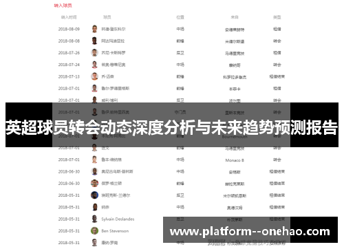 英超球员转会动态深度分析与未来趋势预测报告